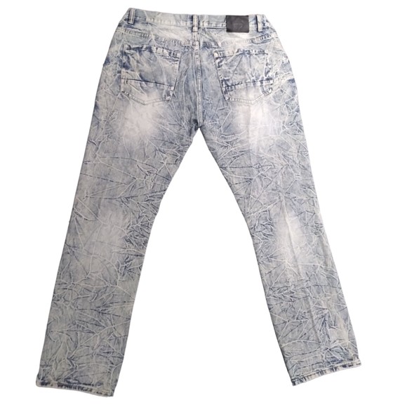 Road Narrows Men's Jeans Ripped Distressed Light Blue Straight Leg Size 40 - Picture 3 of 7